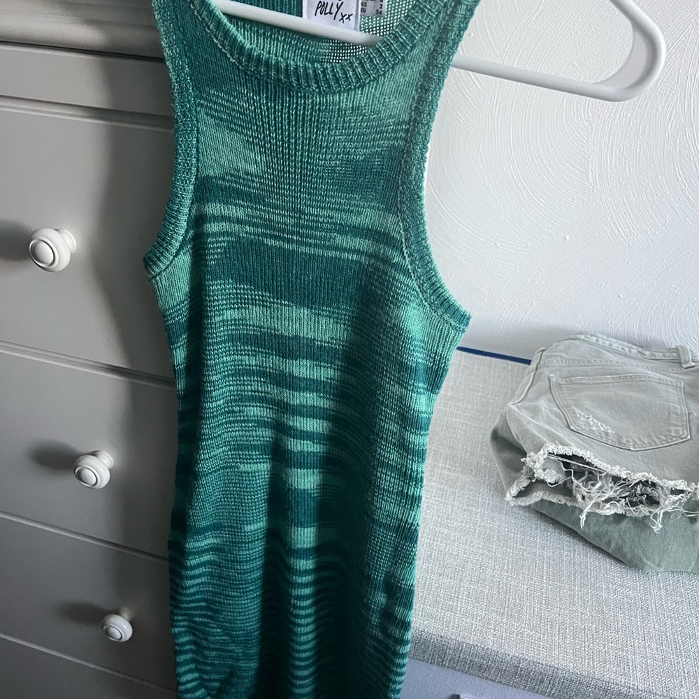 Princess Polly Green Knit Sleeveless Dress